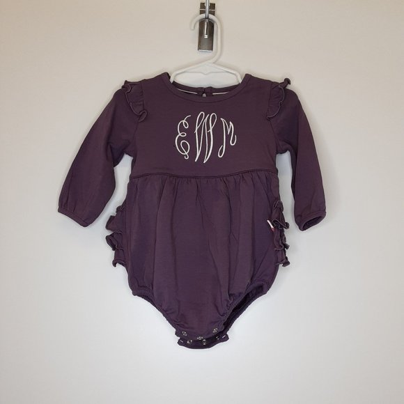 Ruffle Butts Purple Flutter Bubble Romper - Picture 1 of 3
